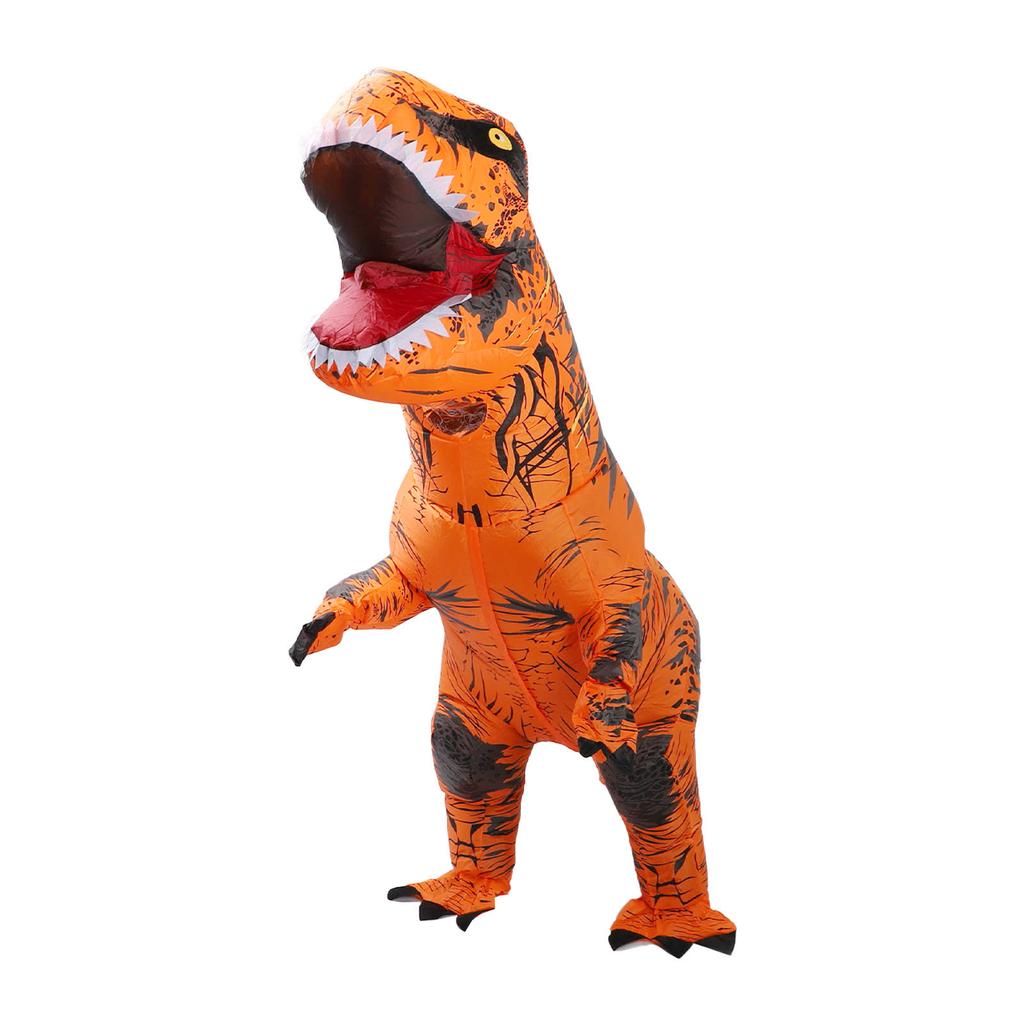Nafukovací kostým dinosaura T Rex Nafukovací dinosaurus Kostým na foukání pro Cosplay Párty Svatby Velikonoce Vánoce Oranžová Styl pro dospělé 150‑190cm