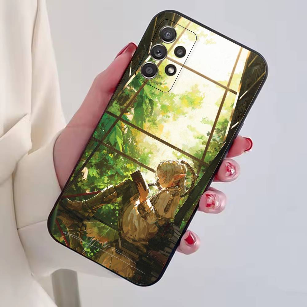 Anime F-Frieren Cute Phone Case Black Silicone Soft For Samsung S25,S24,S21,S22,S23,S30,Ultra,S20,Plus,Fe,Lite