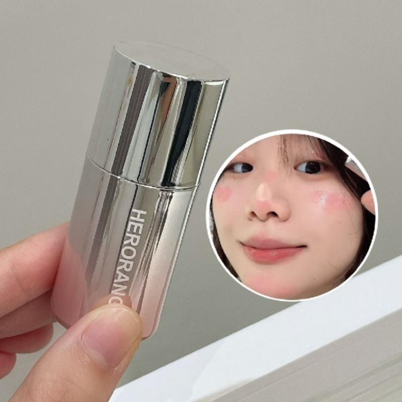 HERORANGE Cheek Color Diffuse Liquid Blusher, Natural Lightweight Liquid Blush with Sponge Applicator, Blendable Cream Blush for Face Makeup