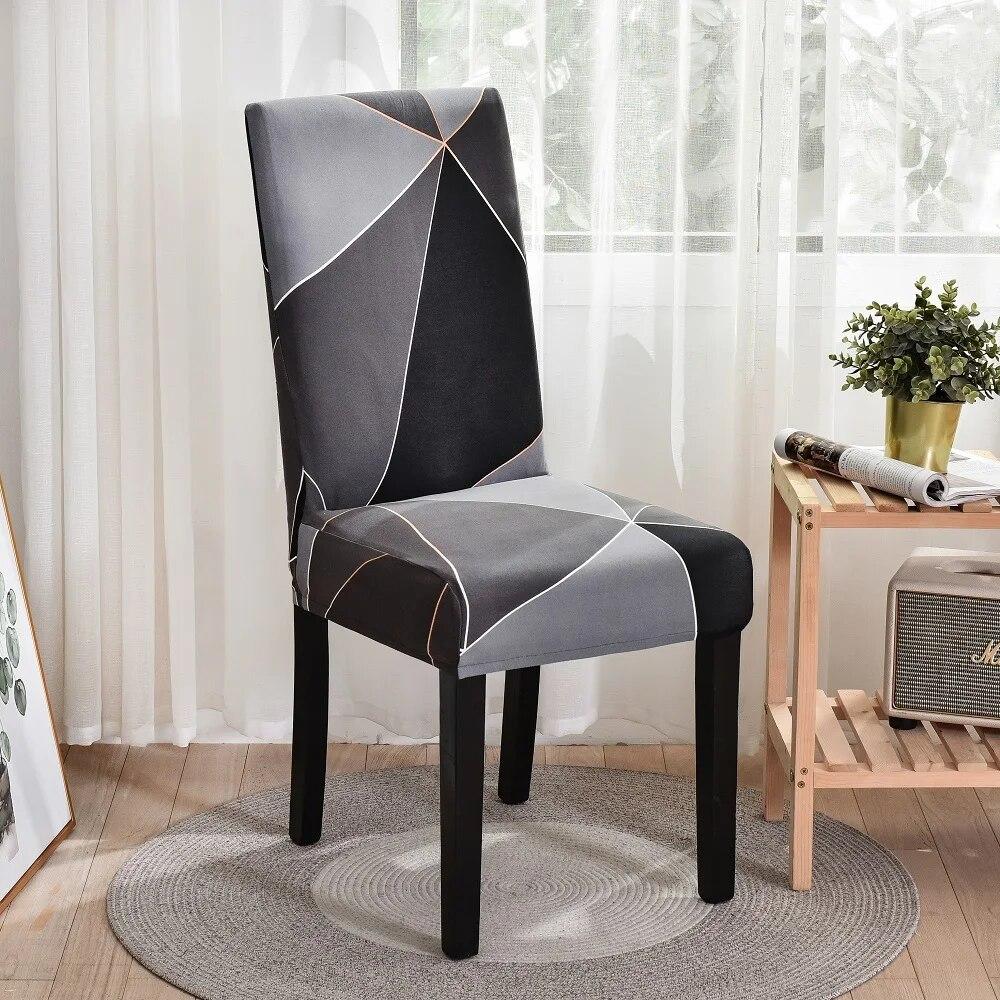 Spandex Wedding Chair Cover Lattice Floral Printed Seat Protector Slipcover for Hotel Banquet Housse De Chaise Dining Room Chair