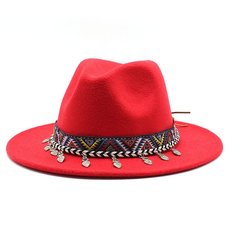 European, American and British style new classic jazz top hat simple fashion big eave hat men's and women's woolen hat