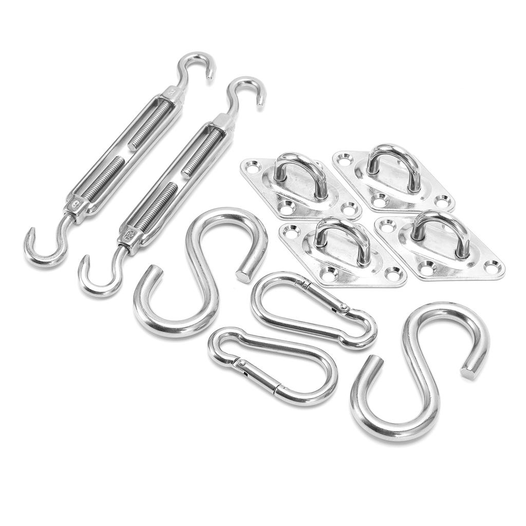 42pcs set Stainless Steel AntiRust Sun Shade Sail Hardware Kit for Outdoor Patio Garden Rectangle Square Triangle Sun