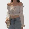 Spring/Summer 2024 Women's Puff Sleeve One-Shoulder Crop Top