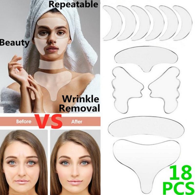 18Pcs  Eye Forehead Patch Silicone Lifting Pad Reusable Wrinkle Removal Sticker