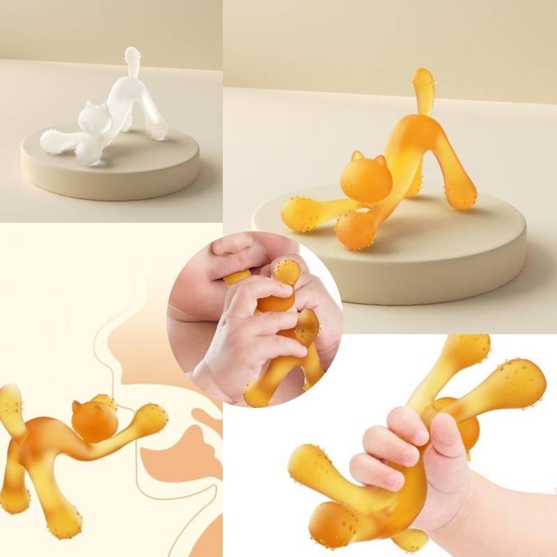 Cute Cat Teething Toy For Babies Made Of Safe Silicone Material
