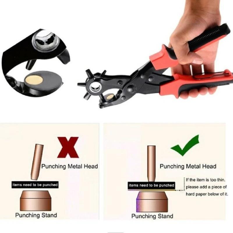 

1 шт. Сверхпрочные ручные плоскогубцы Инструмент для пробивания отверстий в ремне Кожаный дырокол Легкий в переноске и практичный Инструмент для пробивания кожи Хозяйственные товары 1