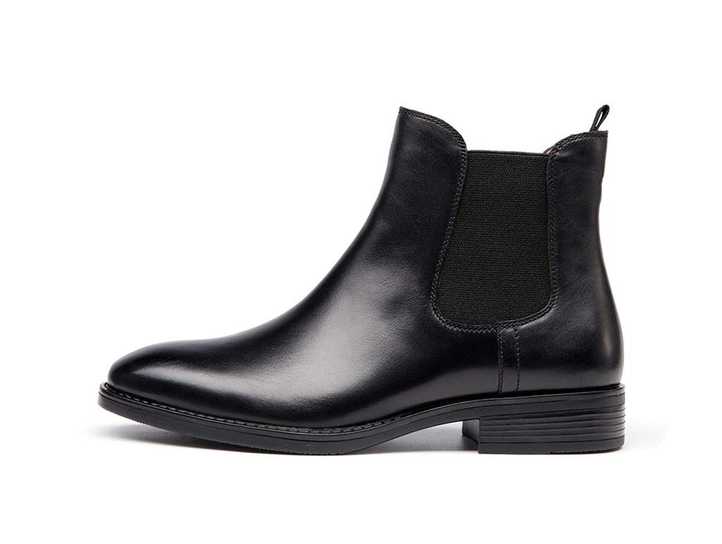 Side Gore Genuine Short Easy to Walk [ZUYEE] Women's Boots, Leather, Flat, Boots, Stylish, in, Black, 24.0cm