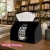 1pc, 2d Flat Printing, Tissue Box Staying At Home Drinking Coffee Pattern Printed Tissue Box, Suitable for Bathrooms, Living Rooms, Bedrooms, Dressing