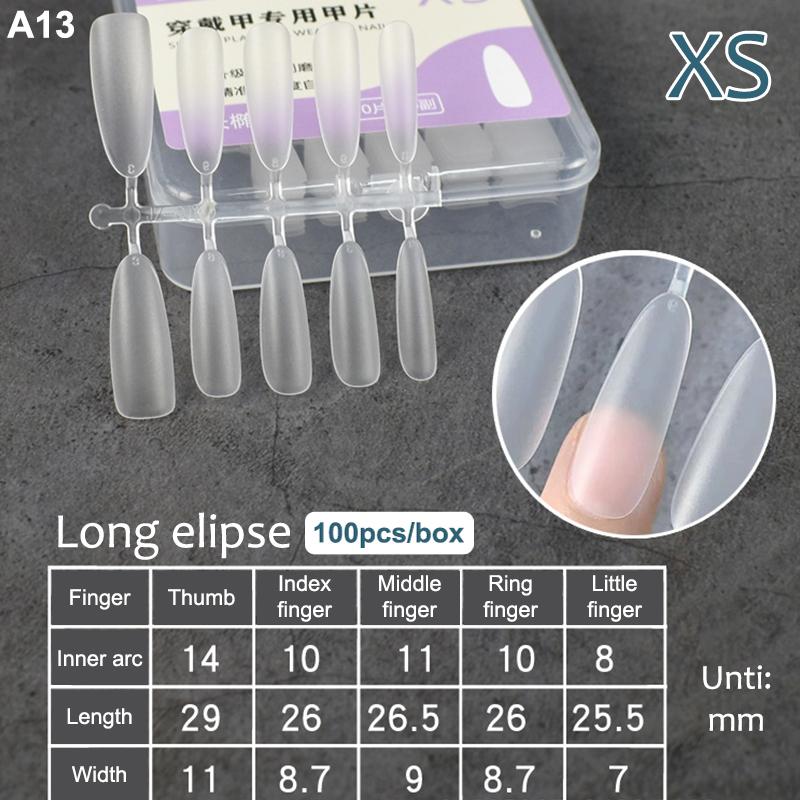 100Pcs/Box Fake Nail Tips Full Cover Coffin Press On Nail Extension Clear Soft Gel Tips False Nail Design Manicure Tools