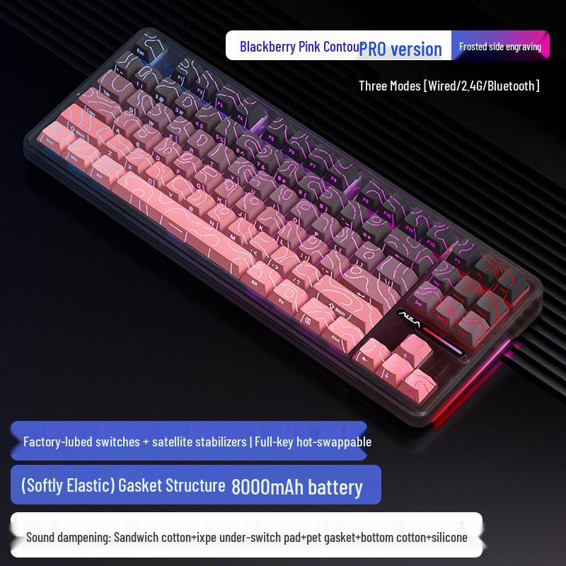 Wolfspider F87 Pro V2 Wireless Mechanical Gaming Keyboard with Bluetooth and Custom Side Engraving.
