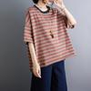 DIMANAF 2026 Summer Women Plus Size New Blouse Tees Shirt Vintage Print Short Sleeve Cotton Casual Loose Lady Tops