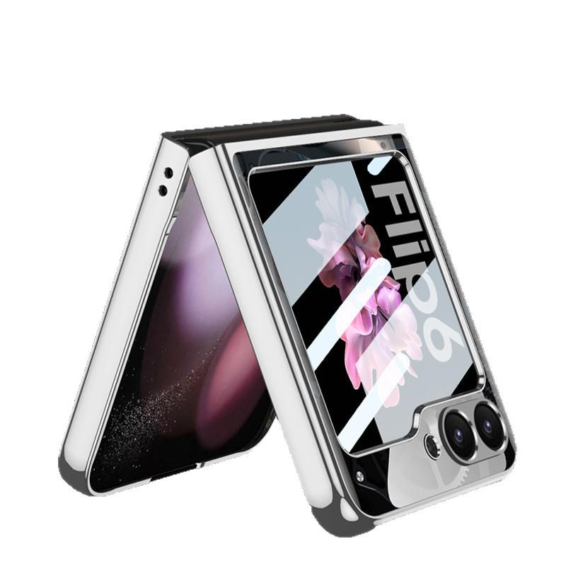 Samsung Z Flip 6 Foldable Screen Phone Case with Unique Painted Design and Mechanical Flip Glass Cover