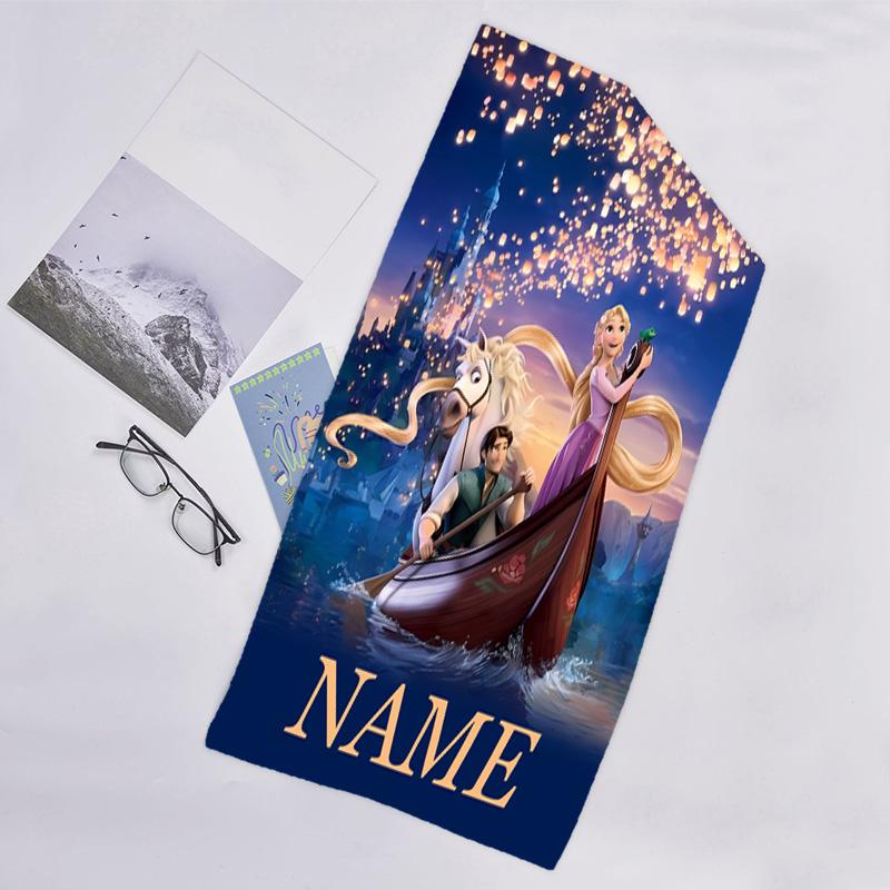 1pc Princess6 Beach Towel with Custom Name, Beach/Swimming/Bath/Picnic/Camping Towel, Suitable for Seaside Beaches