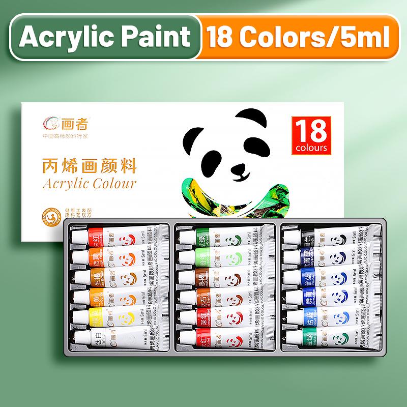 Acrylfarben-Set 12/18/24 Farben 5ml/0,17oz, Wasserfest Tragbar Kunst Reiche Pigmente für DlY Basteln, Zeichnen, Malen, Leinwand, Stein
