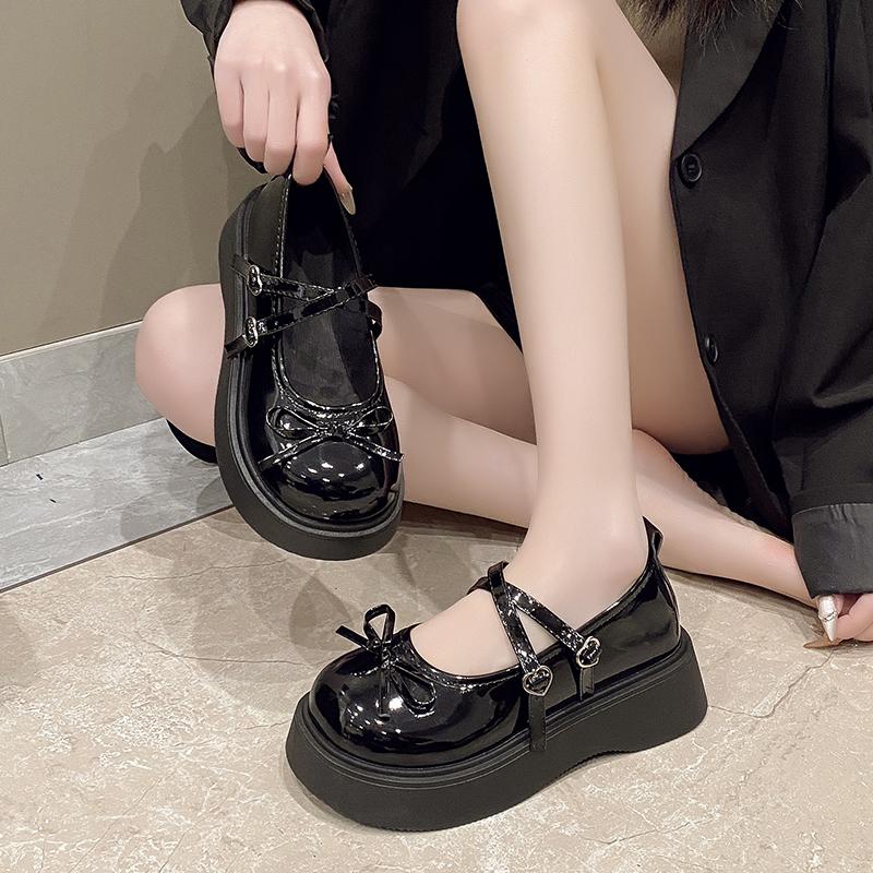Fashion Vintage Thick Soles with Skirts Mary Jane 2025 Spring and Summer New Height-matching Small Leather Shoes Woman
