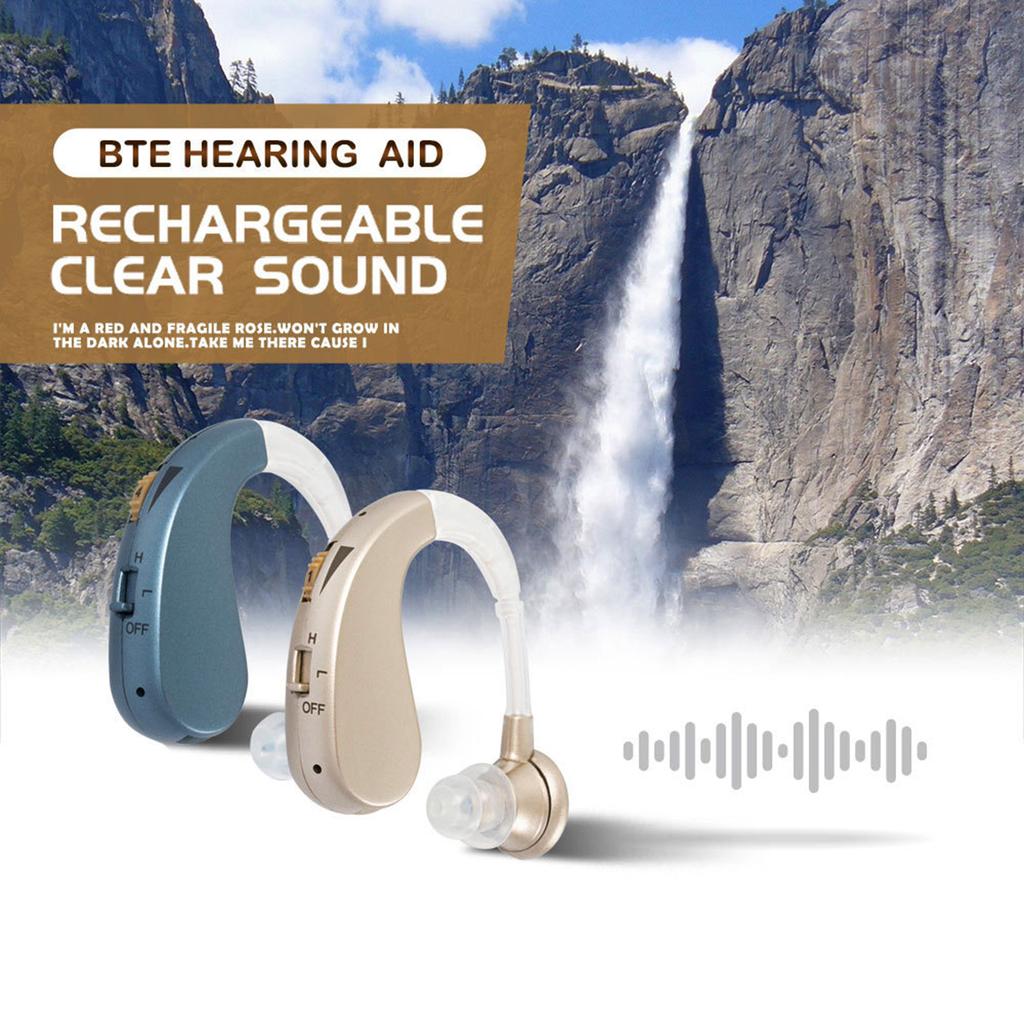Portable Rechargeable Digital Hearing Aid Adjustable Tone Best Sound Amplifier Deaf Elderly BTE Hearing Aid