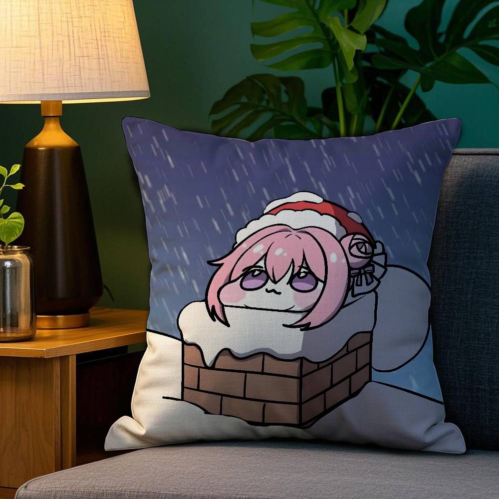 Ni-kke DORO Doll Victory Goddess Pillow Case Anti-dustmite Pillowcase Invisible Zipper Silky Sofa Cushion Cover