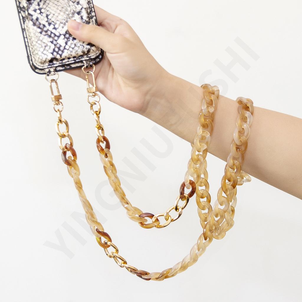 New acrylic color neck anti-lost mobile phone chain, convenient messenger hand carry fashionable mobile phone case hanging chain