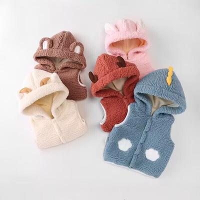 Infant Baby Girls Sleeveless Coat Cartoon Fleece Hooded Outerwear Waistcoat
