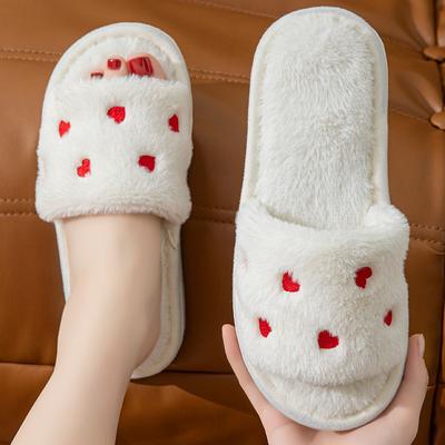 Pantoufles en coton d'automne et d'hiver Pantoufles d'intérieur antidérapantes Pantoufles d'intérieur en peluche