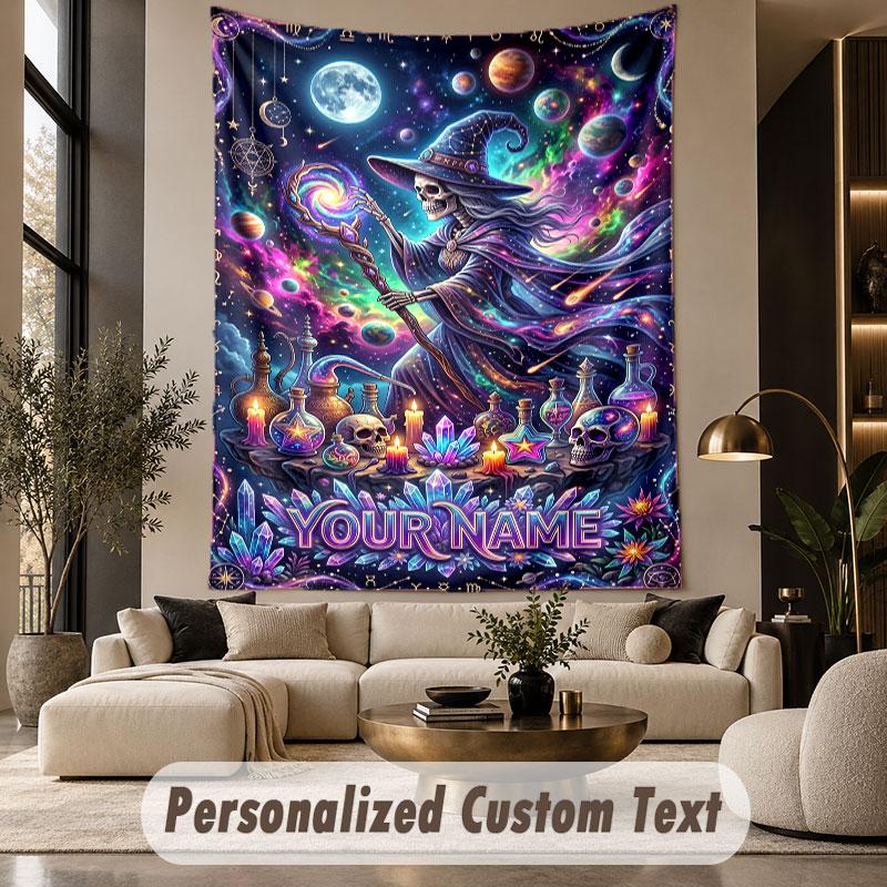 Witchcraft (45) Theme Custom Tapestry Personalized Custom Name Text Wall Hanging Tapestry Home Decor Background Cloth