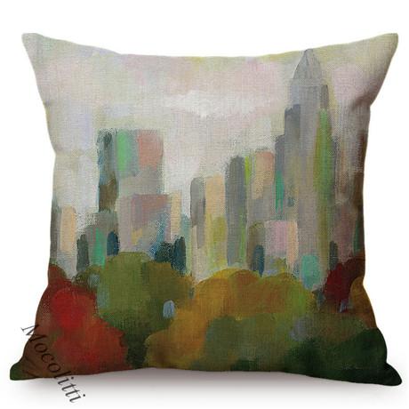 Modern Abstract Oil Painting Decoration Cushion Cover Colorful Graffiti Art Square Pillowcase Home Decor Room Bed Cushion Cover