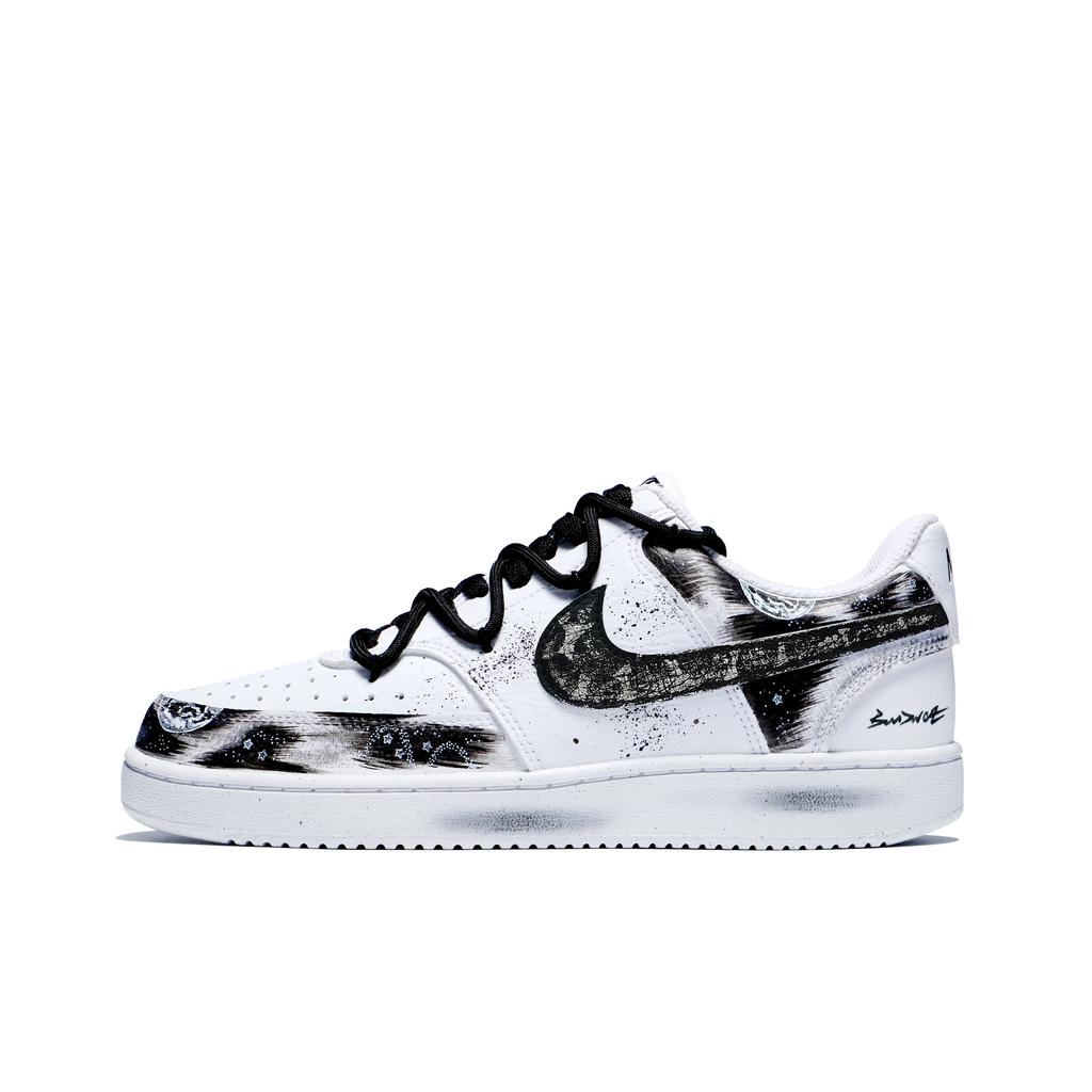 Nike Court Vision 1 Slip Resistant, Abrasion Resistant, Lightweight Low top Skateboard Shoes Men's Black White DH2987-101(team156-2.0)