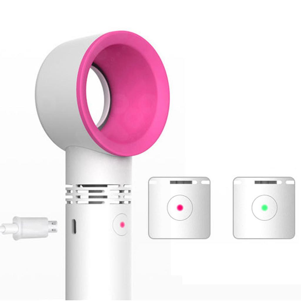 Handheld Bladeless Fan Handheld USB Rechargeable Cooling Safe Mini Eyelash Dryer Fan White