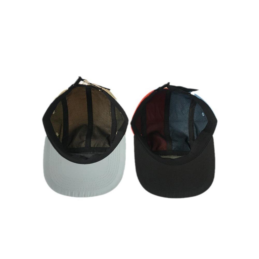 American Retro Color - Blocked Five - Panel Cap Quick - Drying Waterproof Soft - Top Brimmed Hat Trendy for Outdoor Sports Sun