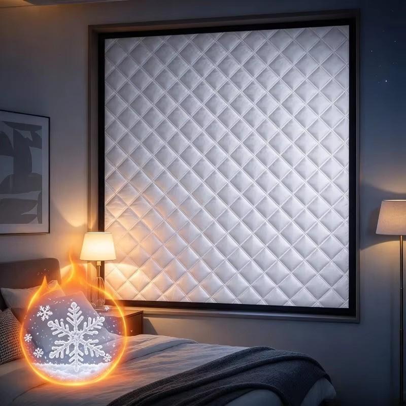Insulated and Windproof Sealed Windows, Warm Winter Curtains, Shading, Sound Insulation, Screen Windows Cold Proof Curtain Warm Thermal Curtain