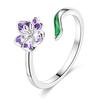 Real 925 Silver Feather Butterfly Flower Sun Moon Animal Design Open Rings Fit For Wedding Party Fine Jewelry