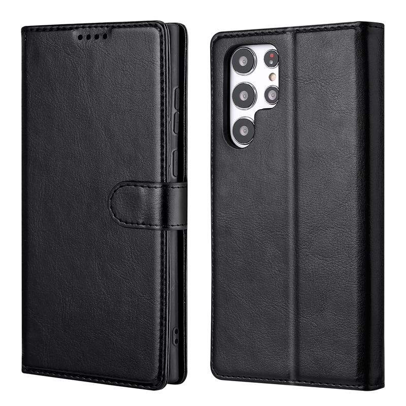 Applicable To Apple 15 Mobile Phone Case Iphone16 Mobile Phone Leather Case New Samsung S23 Clamshell Bracket Leather Case Business
