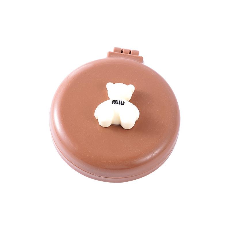 Portable Mini Massage Comb with Mirror - Foldable, Cute Air Cushion Design for Girls
