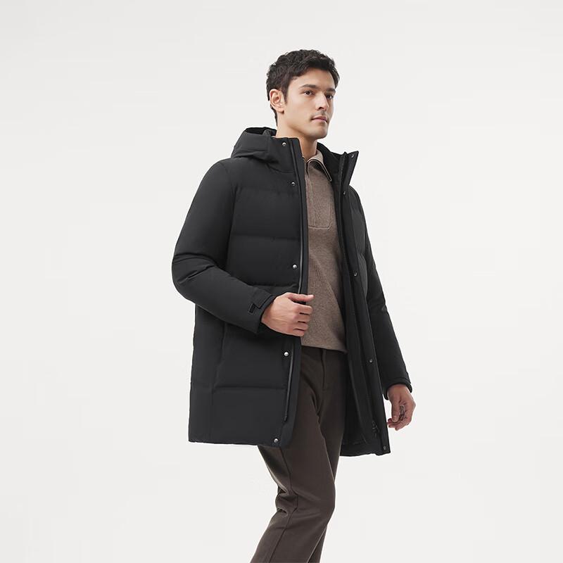 Tambol Men's Business Mid-Length Hooded Goose Down Winter Jacket 520597A