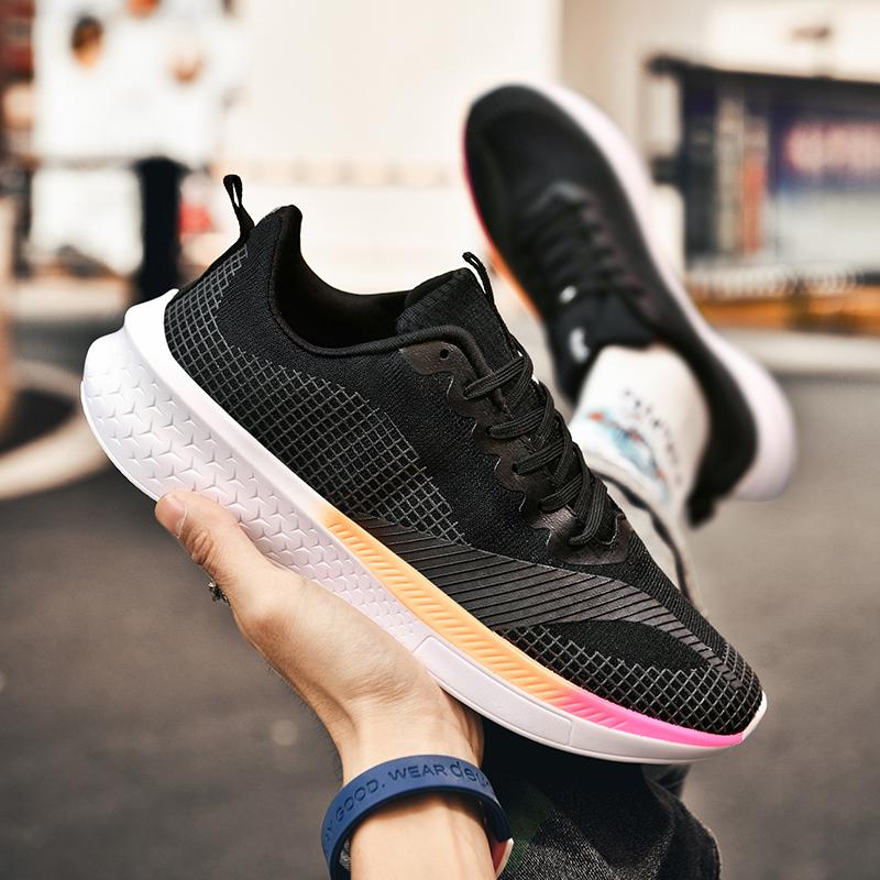 Мужские удобные ультрамягкие и дышащие кроссовки на шнуровке 45 белый/фиолетовый — фото 4