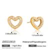 Youthway Cute Full Crystal Heart Butterfly Eye Stud Earrings For Women 18K Gold Plated Stainless Steel Earrings Fashion Jewelry