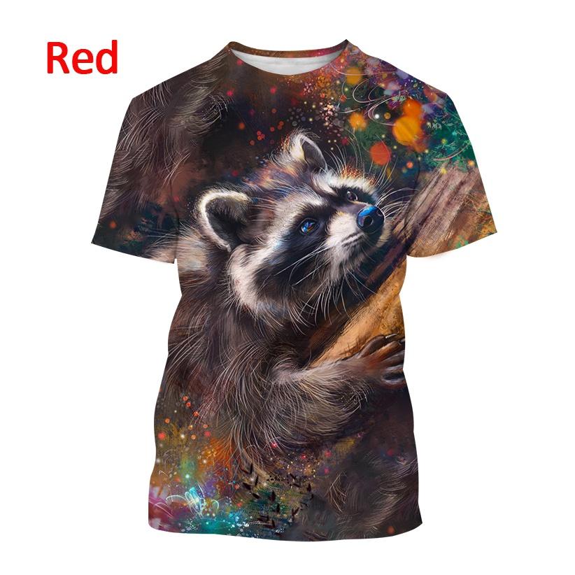 Newest Raccoon 3D T-shirt Fashion Funny Animal Printing Casual T-shirt Unisex Round Neck Hip-hop Harajuku T-shirt
