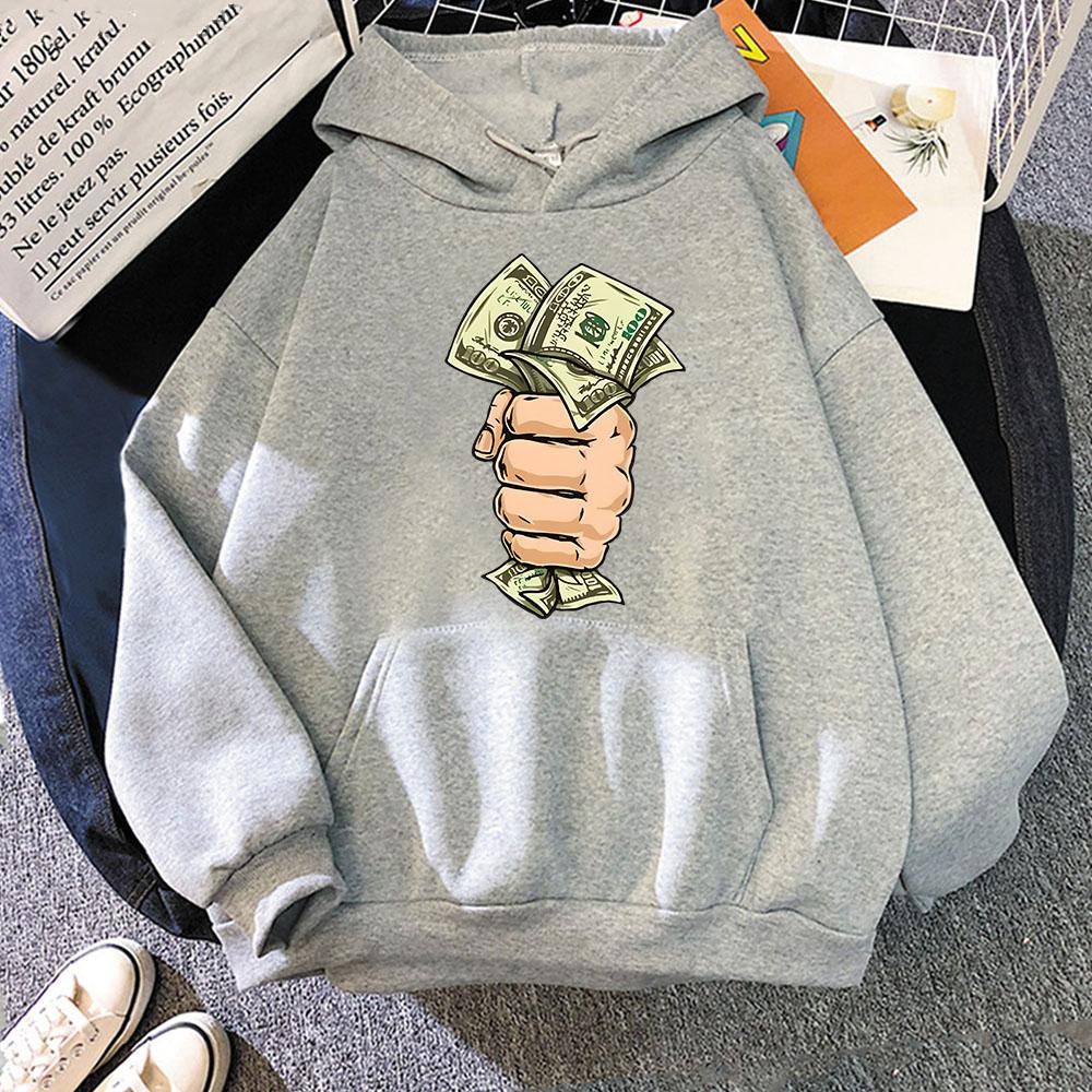 Money Roll 100 Hundred Dollar Hoodie for Men Long Sleeve Winter Clothes Womens Fleece High Street Streetwear Sudadera