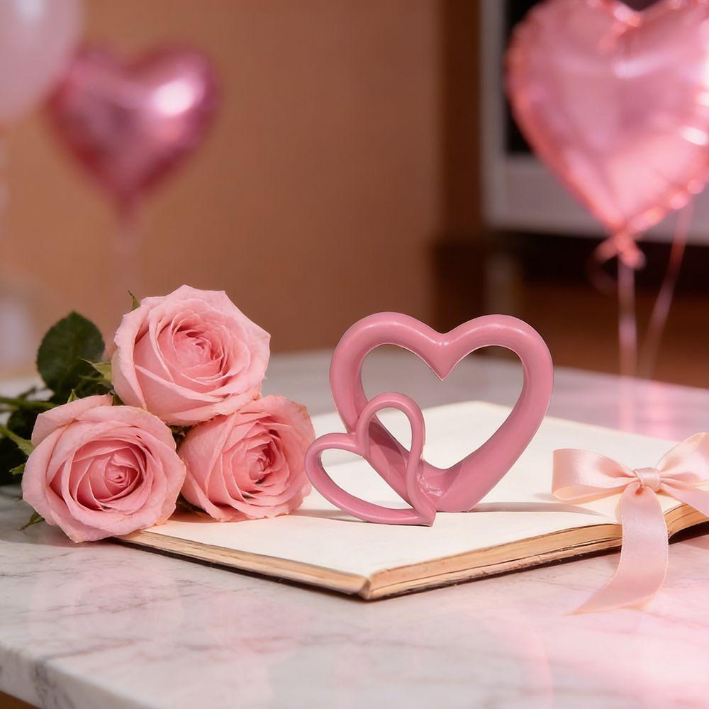 Handicraft Valentine's Day Love Ornament 3D Double Hollow Heart Models  Desk Decor