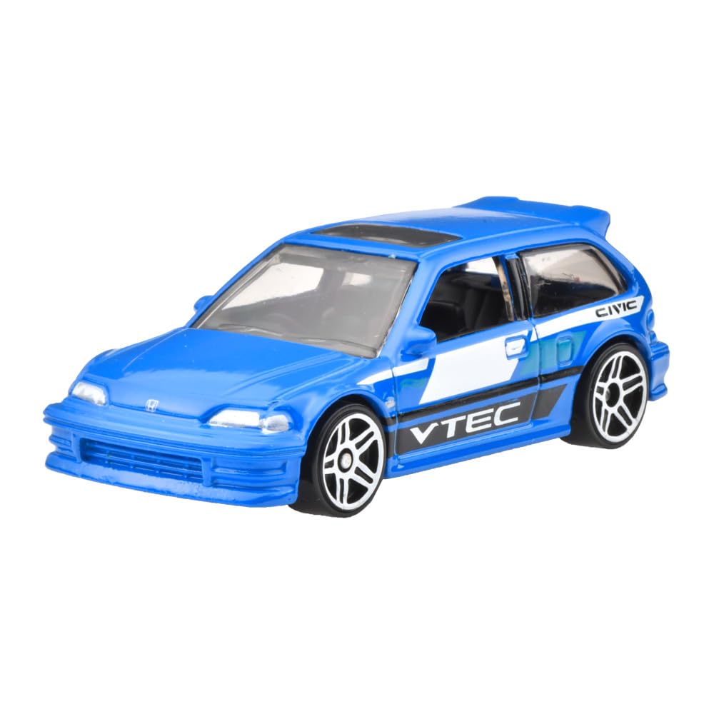 Hot Wheels Basic Car JFN65 1990 Honda Civic EF Mini Vehicle Toy Blue 3 Years Old and Up