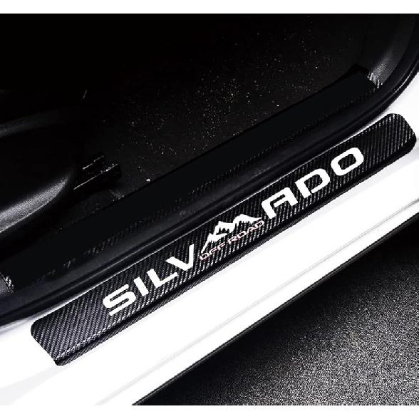 MAXDOOL 4Pcs Car Door Sill Protector Reflective 4D Carbon Fiber Sticker белый