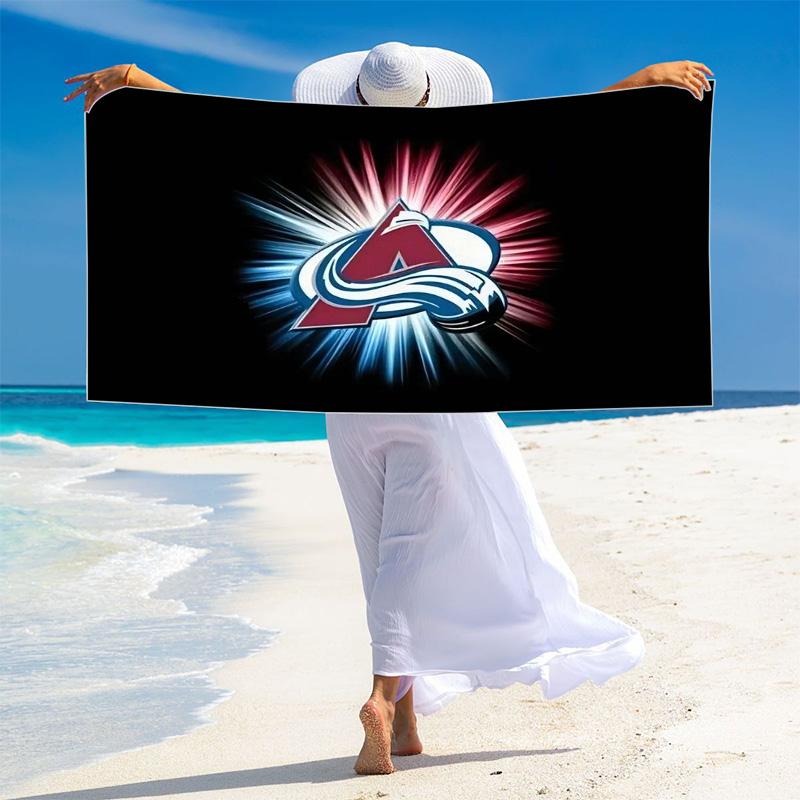 Colorado Avalanche Logo Print Beach Towel, Large Soft Quick Dry Towel for Beach Camping Swimming