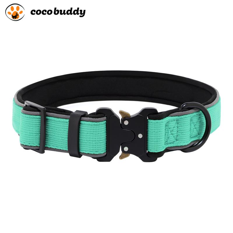 

Reflective Tactical Dog Collar, Adjustable Neckband for Small to Large Dogs - Budala Duo Extra Small изумрудный