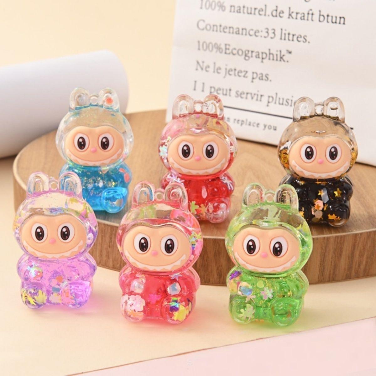 

Новый Лабубу Милый Орнамент с Перетекающим Песком Супер Милый Взрывной Флеш Мультяшный Орнамент с Перетекающим Песком Oil filled ornament