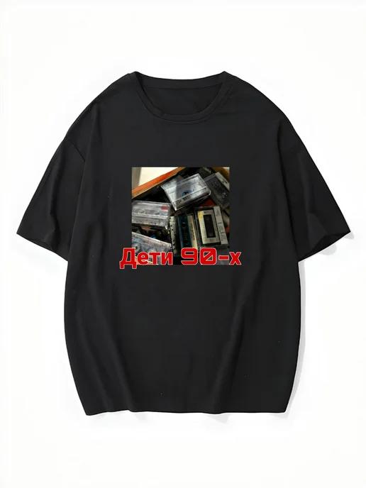 Oversized T-shirt with a 90s–2000s print L