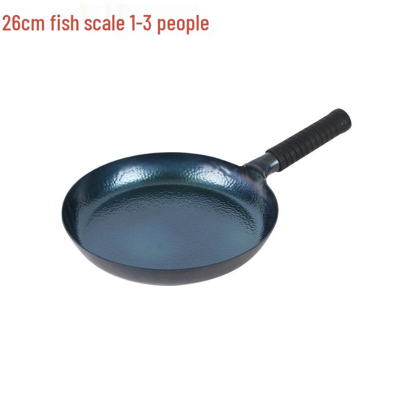 Zhengshengyi Zhangqiu Handmade Wrought Iron Fish Scale Flat Bottom Frying Pan