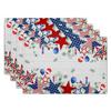 Watercolor Floral Placemats Set of 4 Blue Yellow Poppy Flowers Washable Non-Slip Heat Resistant 12×18 Inch Spring Summer Seasonal Linen Fabric Table M