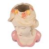 Modern Ceramic Face Vases Decorative Modern Style Shy Girl Flower Lady Head Vase for Unisex Plants Lover Pink