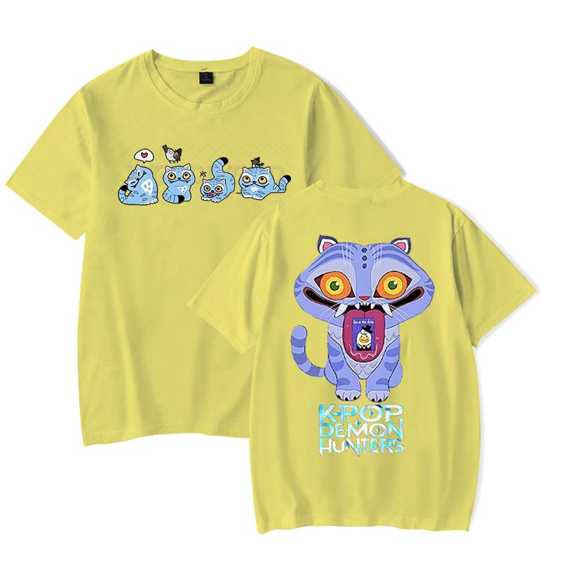 Derpy Tiger Kpop Demon Hunters Shirt for Women Summer Tops Anime K-Pop Demon Hunters T-shirt Harajuku O-neck Casual Shirt Gift