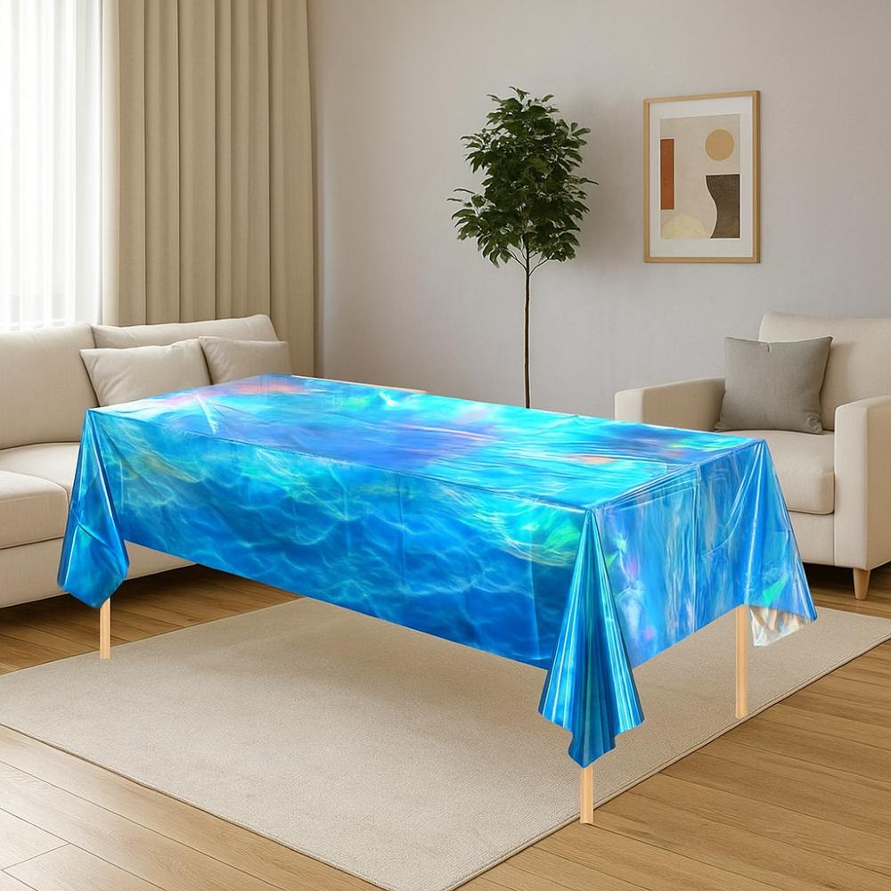 2pcs Dazzling Disposable Tablecloth Rectangular Table Protecter Shiny Party Table Cover  Christmas
